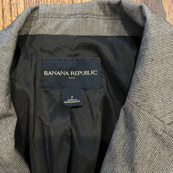Banana Republic Women's Gray Short Sleeve Blazer Suit Coat - 2 - Picture 7 of 13